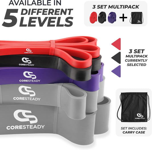 Heavy Duty Pull-Up Assistance & Resistance Bands for Men & Women – Rubber Loop Exercise Bands for Strength Training, Muscle Building, Fitness & Gym Workouts