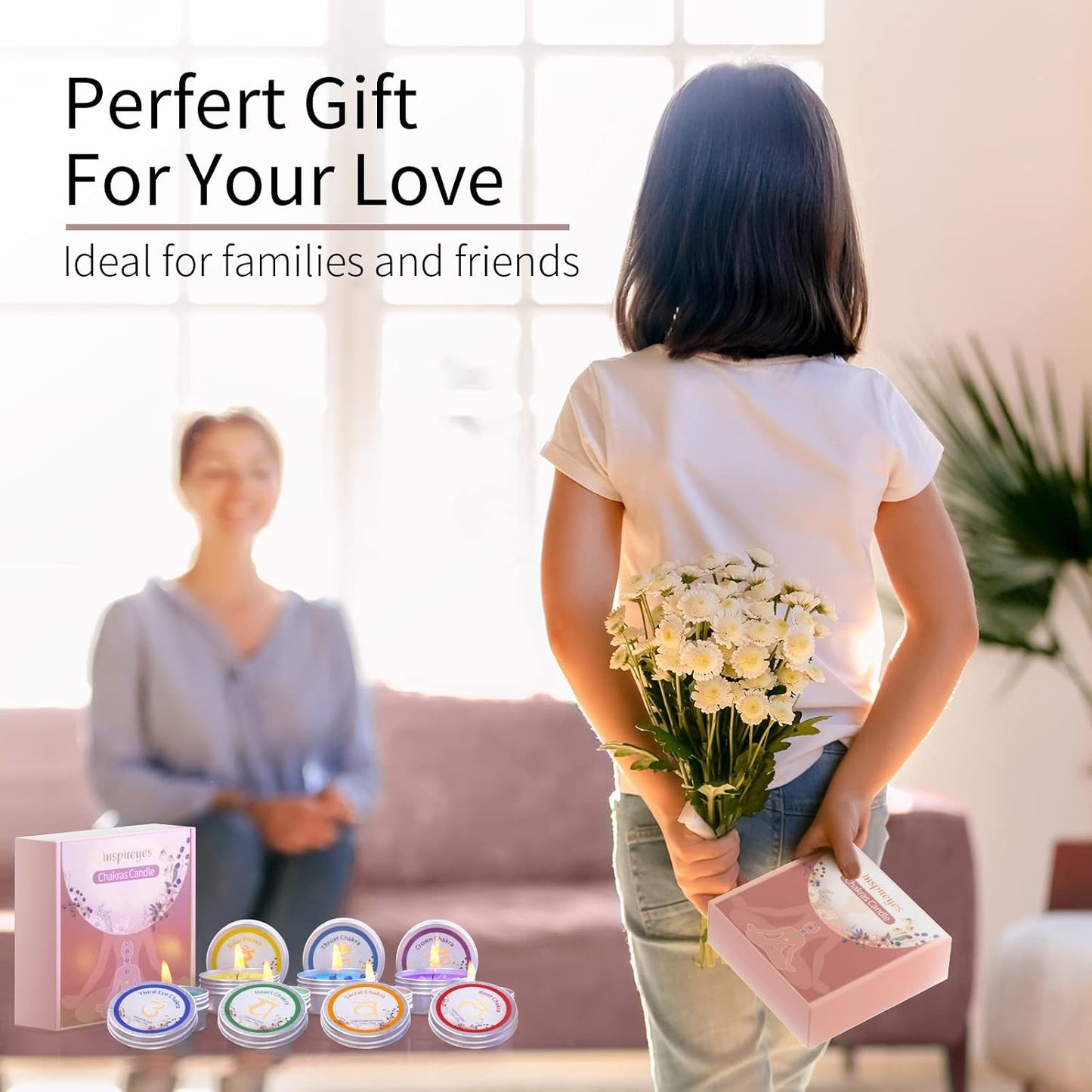 7 Chakra Crystal Scented Candle Gift Set for Women – Meditation & Yoga Candles with Crystals | Spiritual Décor for Relaxation, Mindfulness, Manifestation & Cleansing | Birthday Gift for Her