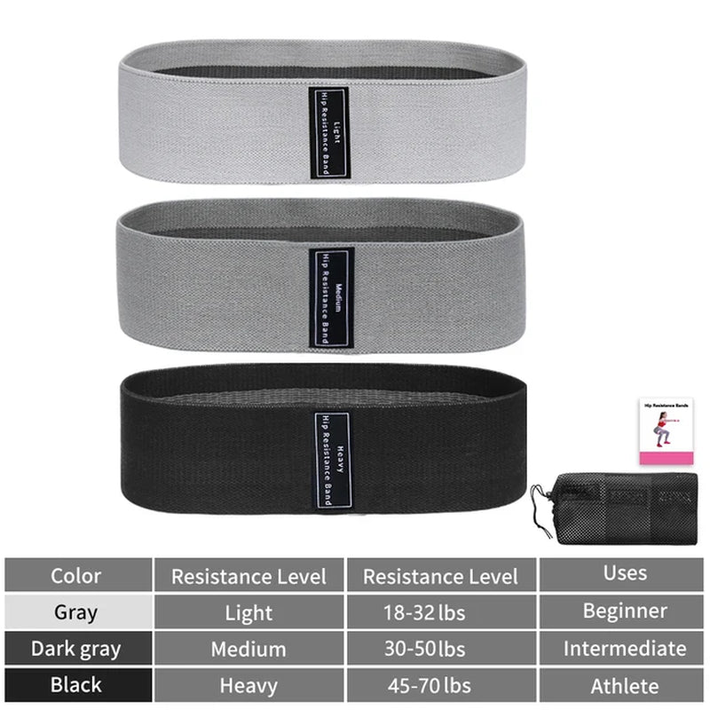 Fabric Resistance Bands for Glutes & Thighs – Elastic Hip Booty Loop Bands for Squats, Leg Workouts, Yoga, Fitness & Home Gym Training