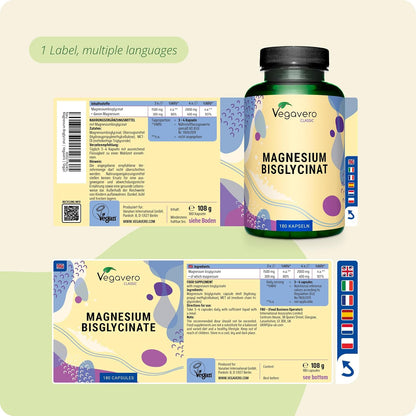 Magnesium Bisglycinate 2000mg – 180 Vegan Capsules | High Bioavailability Magnesium Supplement | Supports Normal Muscle Function, Energy Metabolism & Nervous System