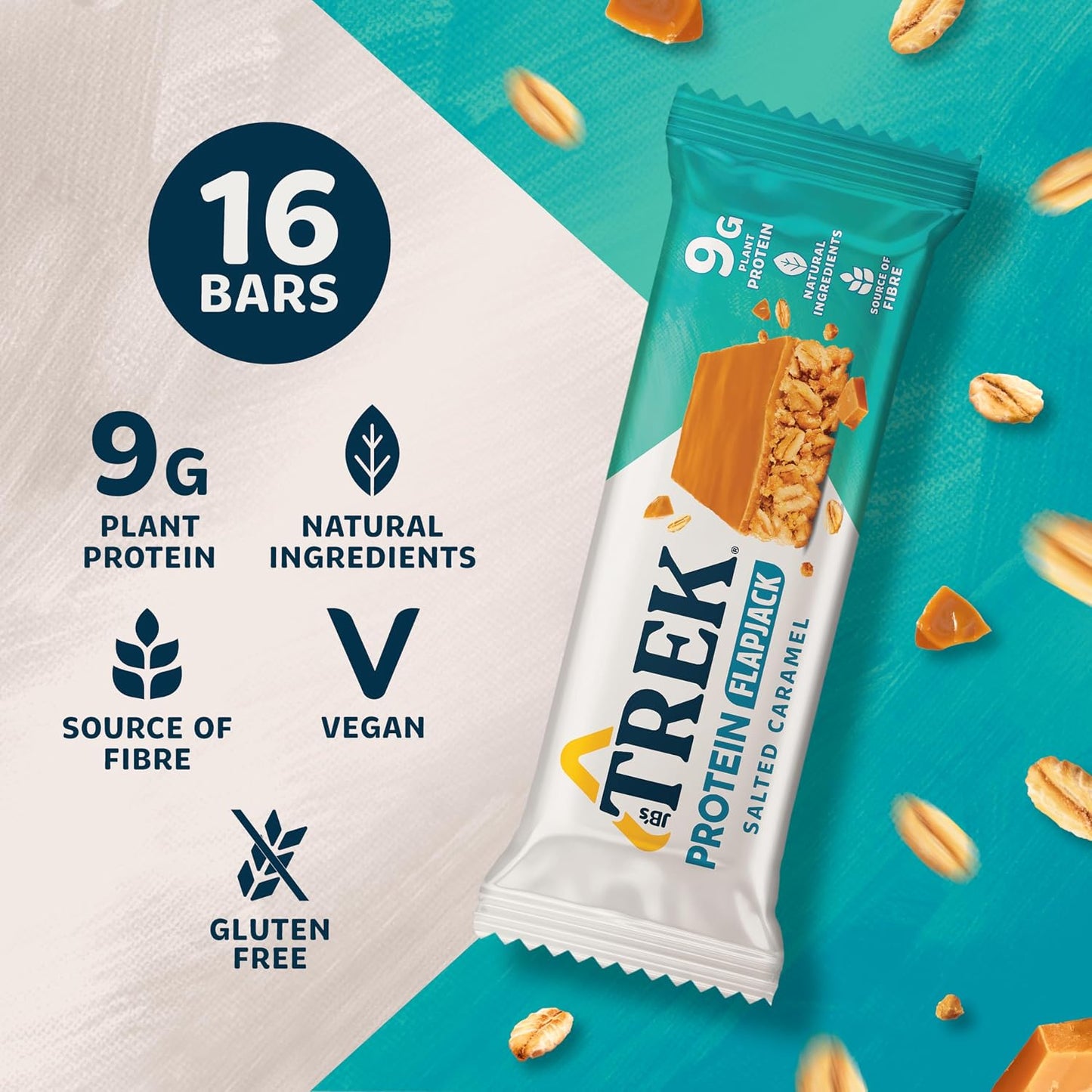 Protein Flapjack Salted Caramel 16X50G Plant-Based Protein, Vegan