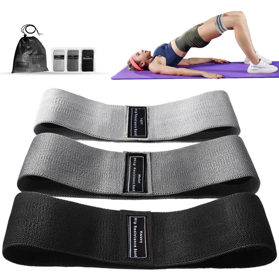 Fabric Resistance Bands for Glutes & Thighs – Elastic Hip Booty Loop Bands for Squats, Leg Workouts, Yoga, Fitness & Home Gym Training