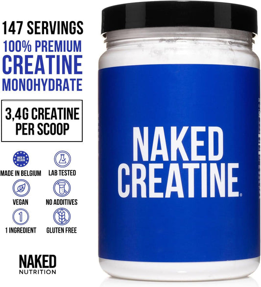 Pure Micronized Creatine Monohydrate Powder 500g – Unflavoured Vegan Creatine | No GMO, Gluten, Soy or Additives | 147 Servings