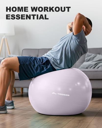 Professional Exercise & Yoga Ball with Pump – Anti-Burst Heavy Duty Gym Ball for Pilates, Fitness, Core Training, Balance & Office Chair