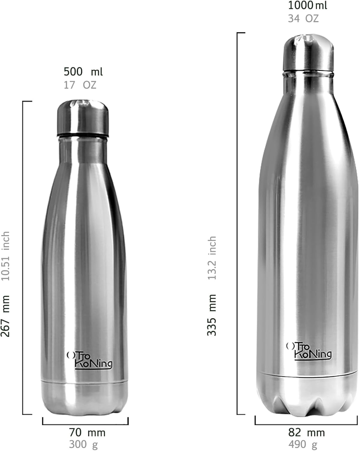 1L Stainless Steel Water Bottle – Vacuum Insulated, Leak-Proof & BPA-Free | 18/8 Steel, Hot 12H & Cold 24H | Gym, Hiking, Cycling & Office