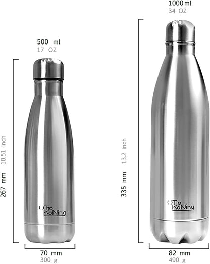 1L Stainless Steel Water Bottle – Vacuum Insulated, Leak-Proof & BPA-Free | 18/8 Steel, Hot 12H & Cold 24H | Gym, Hiking, Cycling & Office