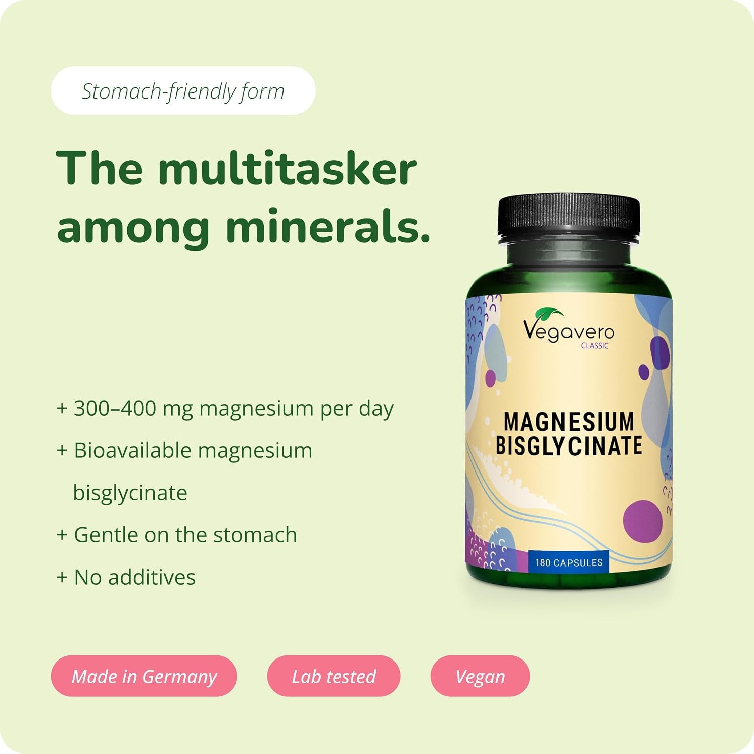 Magnesium Bisglycinate 2000mg – 180 Vegan Capsules | High Bioavailability Magnesium Supplement | Supports Normal Muscle Function, Energy Metabolism & Nervous System
