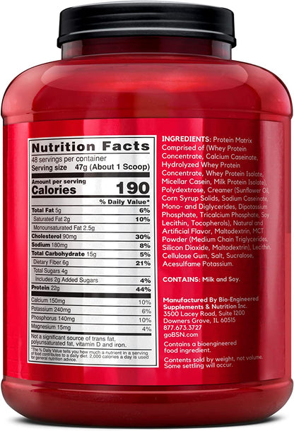 SYNTHA-6 Premium Protein Powder, 6G Fiber, Whey Isolate, 48 Servings | Multi-Source Protein Blend with Whey Isolate, Micellar Casein and Milk Protein Isolate, Fiber and Healthy Fats