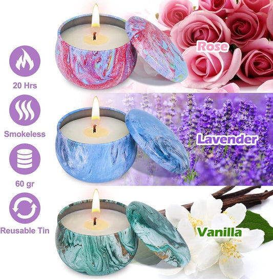 Bath Bomb & Scented Candle Gift Set for Women – 6 Bath Bombs & 3 Candles | Home Spa Pamper Hamper for Her, Mum, Wife, Girlfriend & Friends | Birthday, Christmas & Valentine’s Gift