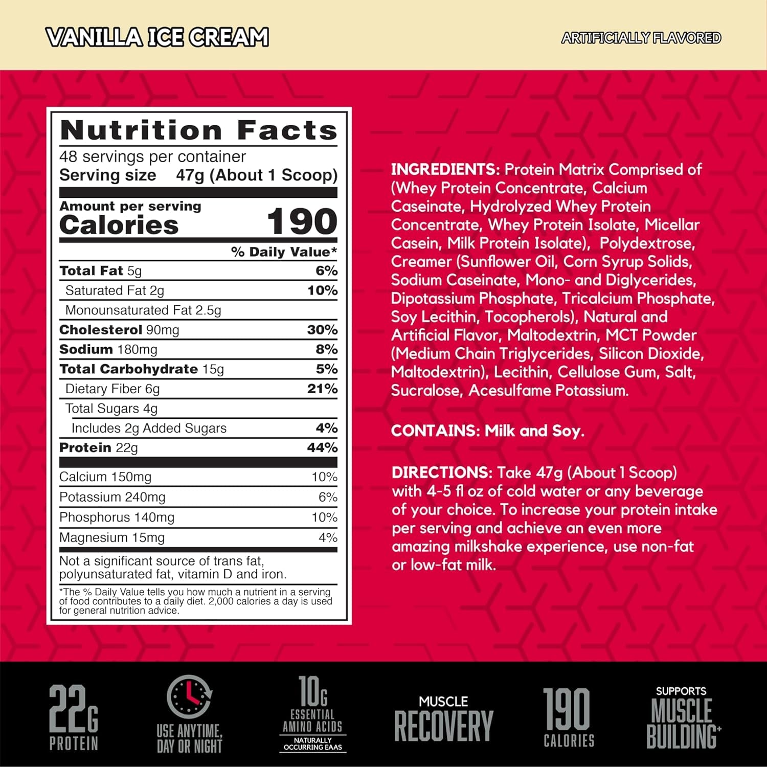SYNTHA-6 Premium Protein Powder, 6G Fiber, Whey Isolate, 48 Servings | Multi-Source Protein Blend with Whey Isolate, Micellar Casein and Milk Protein Isolate, Fiber and Healthy Fats