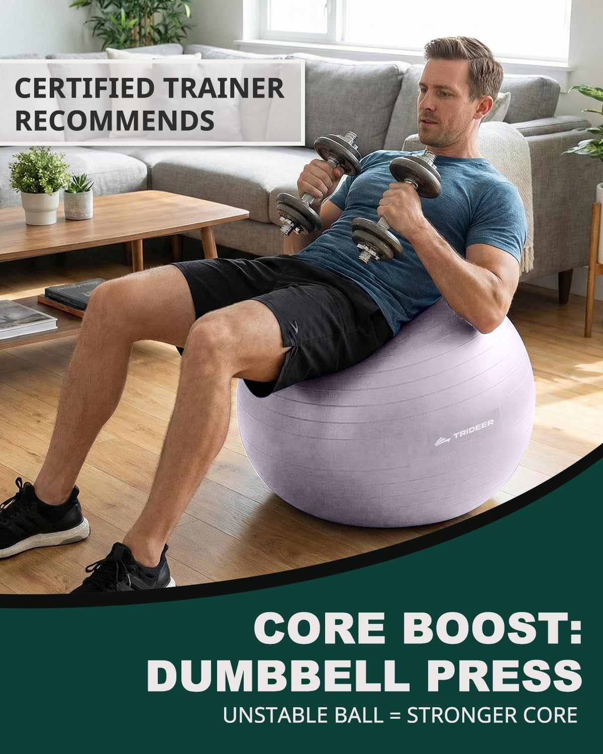 Professional Exercise & Yoga Ball with Pump – Anti-Burst Heavy Duty Gym Ball for Pilates, Fitness, Core Training, Balance & Office Chair