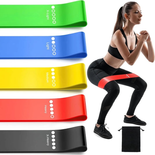 TPE Resistance Bands Set – Elastic Loop Exercise Bands for Strength Training, Yoga, Pilates, Stretching, Fitness & Home Gym Workouts