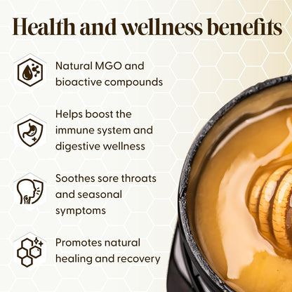 Manuka Honey 525+ MGO Certified – 250g Premium Raw & Unpasteurised New Zealand Honey, Ethically Sourced & Home Traceable – 1 Pack