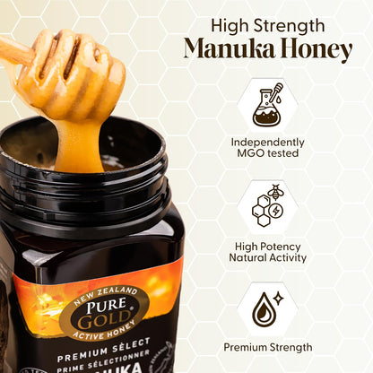 Manuka Honey 525+ MGO Certified – 500g Premium New Zealand Raw & Unpasteurised Honey, Ethically Sourced & Home Traceable - 1 Pack