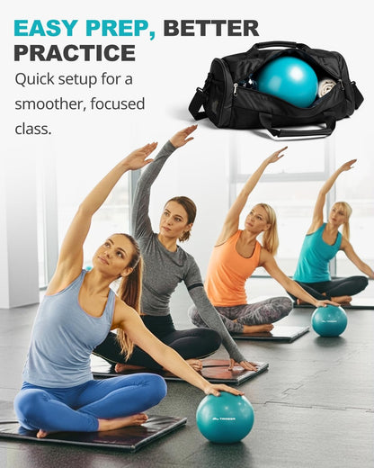 23cm / 9" Pilates Exercise Ball – Anti-Burst Mini Yoga Ball, 120kg Capacity for Core Strength, Balance, Fitness & Physical Therapy – Inflatable Straw Included