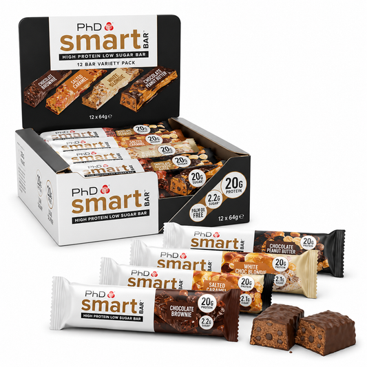 PhD Smart Protein Bars – 12 x 64g Variety Pack | 20g Protein