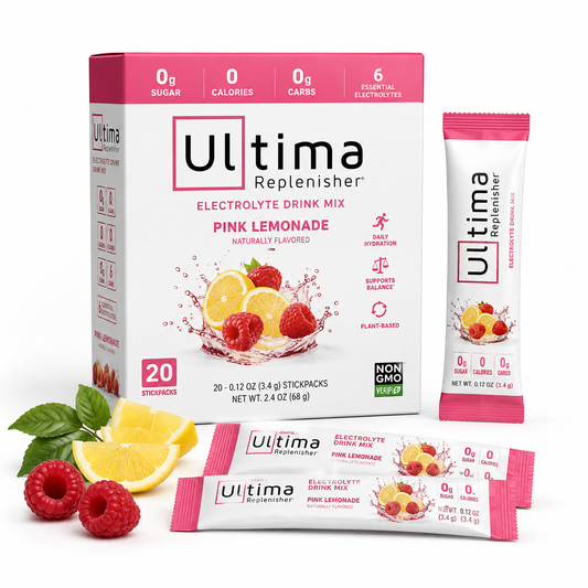 Ultima Replenisher Electrolyte Powder – Pink Lemonade | 20 Stick Packs