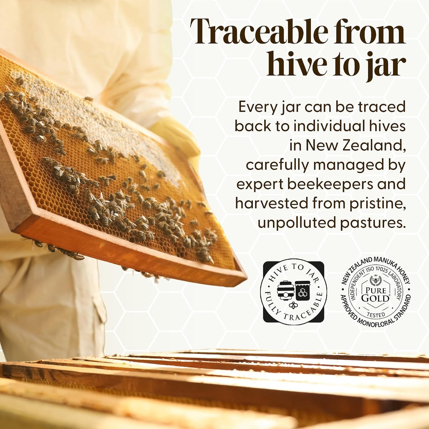 Manuka Honey 525+ MGO Certified – 250g Premium Raw & Unpasteurised New Zealand Honey, Ethically Sourced & Home Traceable – 1 Pack