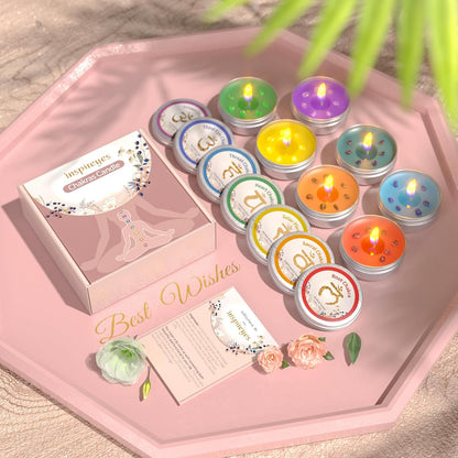 7 Chakra Crystal Scented Candle Gift Set for Women – Meditation & Yoga Candles with Crystals | Spiritual Décor for Relaxation, Mindfulness, Manifestation & Cleansing | Birthday Gift for Her