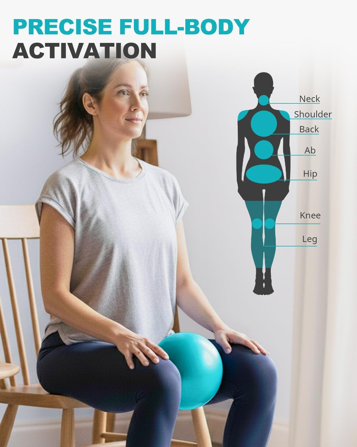23cm / 9" Pilates Exercise Ball – Anti-Burst Mini Yoga Ball, 120kg Capacity for Core Strength, Balance, Fitness & Physical Therapy – Inflatable Straw Included