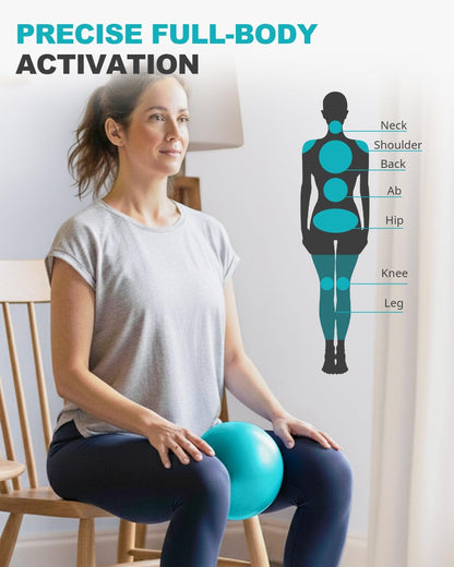 23cm / 9" Pilates Exercise Ball – Anti-Burst Mini Yoga Ball, 120kg Capacity for Core Strength, Balance, Fitness & Physical Therapy – Inflatable Straw Included