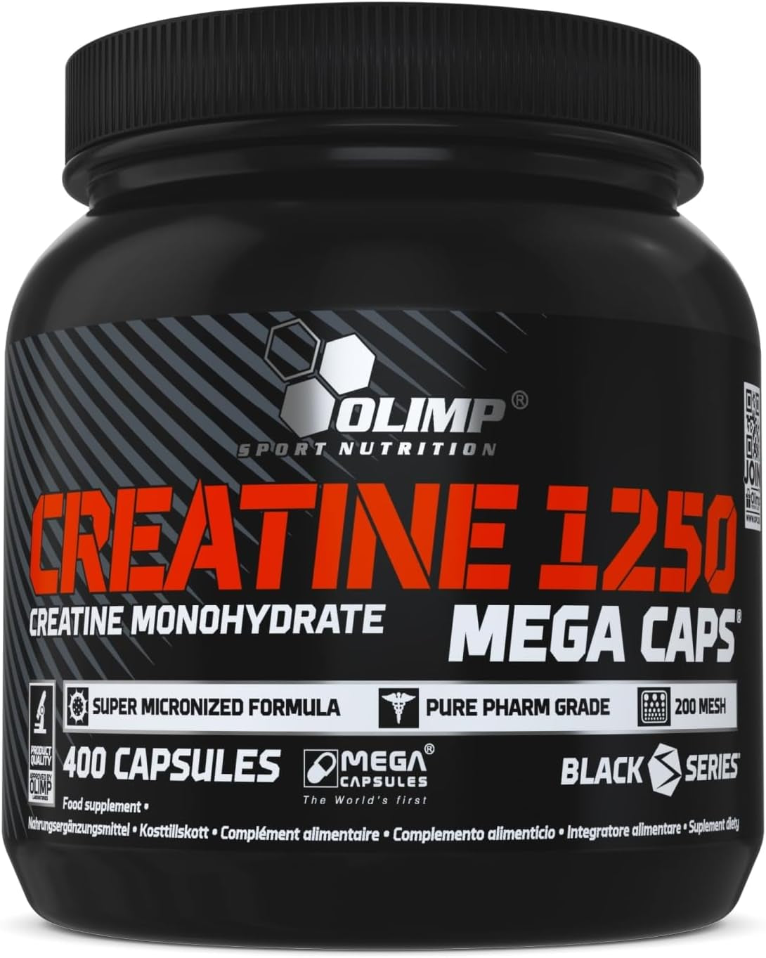 Olimp Creatine 1250 Mega Caps – 400 Capsules | High-Strength Creatine Monohydrate Sports Supplement for High-Intensity Exercise & Strength Training