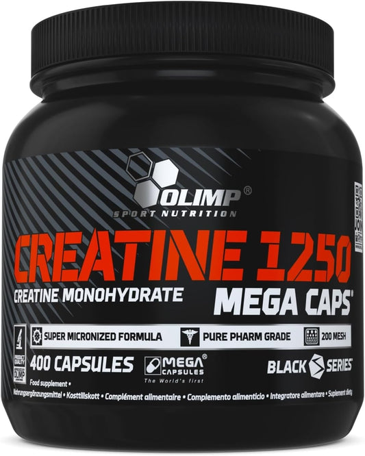 Olimp Creatine 1250 Mega Caps – 400 Capsules | High-Strength Creatine Monohydrate Sports Supplement for High-Intensity Exercise & Strength Training
