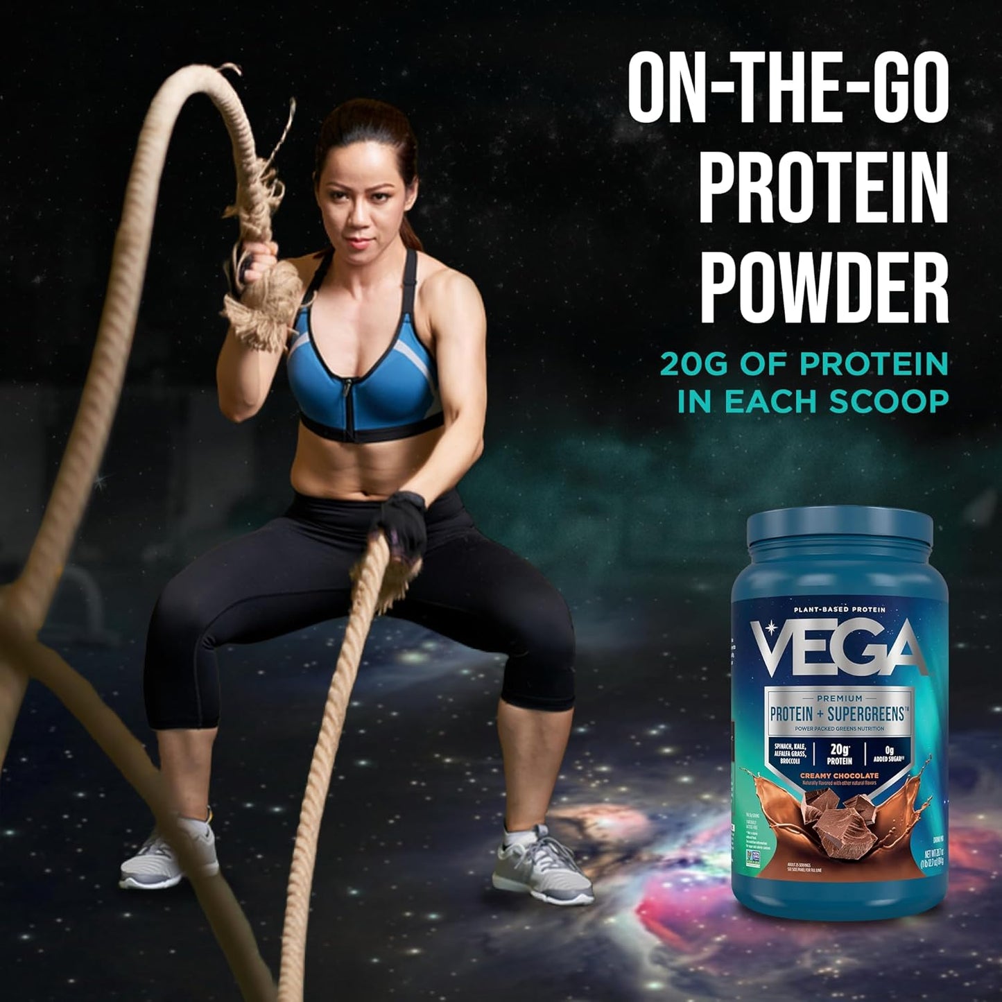 Premium Protein + Supergreens, Chocolate – 20G n Protein, Dairy & Gluten Free, 28.8 Oz (25 Servings)