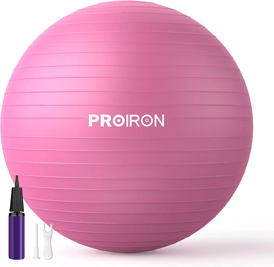 Extra Thick Exercise & Pregnancy Ball 55cm/65cm/75cm – Anti-Burst Swiss Gym Ball with Pump for Pregnancy, Labour, Yoga, Pilates, Fitness & Stability Training