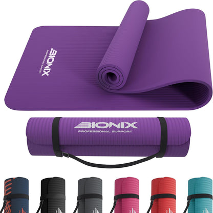 Bionix Thick Yoga Mat – 180 x 60cm Non-Slip Exercise & Fitness Mat for Yoga, Pilates, Gym Workouts & Home Training