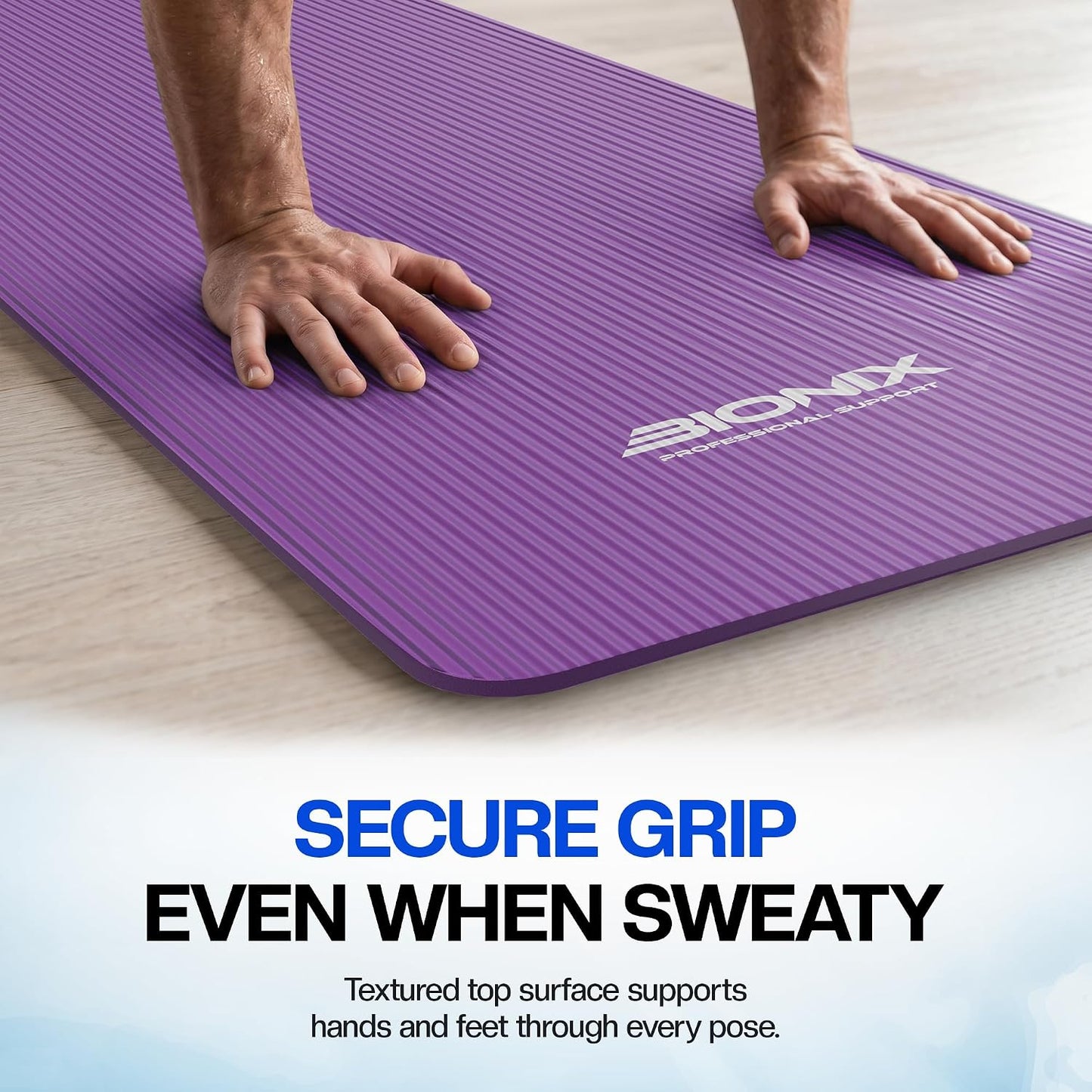 Bionix Thick Yoga Mat – 180 x 60cm Non-Slip Exercise & Fitness Mat for Yoga, Pilates, Gym Workouts & Home Training