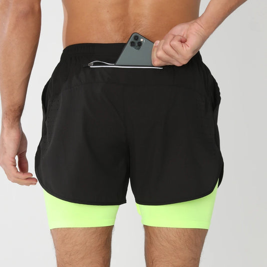 Men’s 2-in-1 Quick-Dry Running Shorts – Gym, Fitness & Training