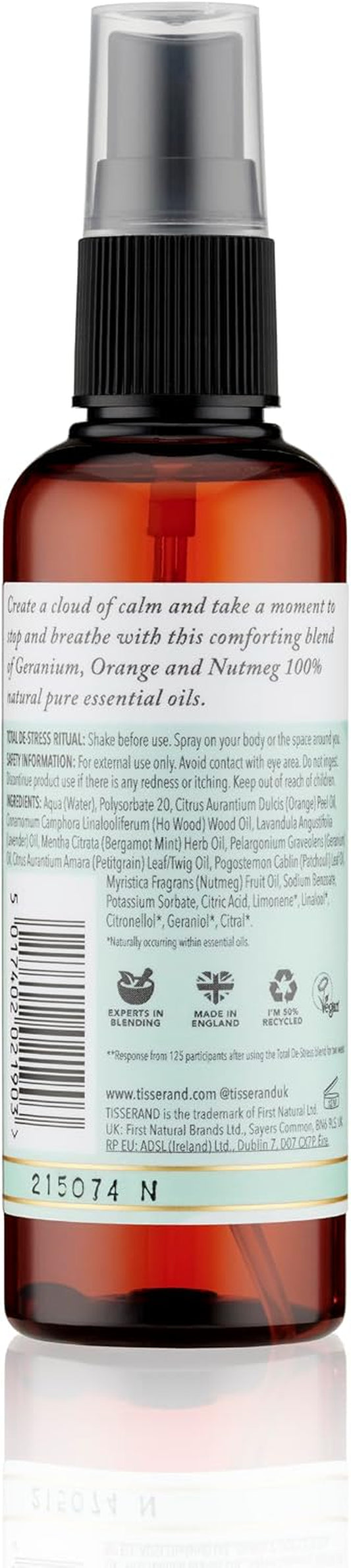 Total De-Stress Body & Room Mist – 100ml | Relaxing Aromatherapy Spray for Body, Home, Bedroom & Linen | Calming Fragrance Mist