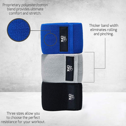 3-Piece Resistance Bands Set for Men & Women – Non-Slip Booty Bands with 3 Resistance Levels for Glutes, Hips, Legs, Yoga, Pilates & Home Fitness