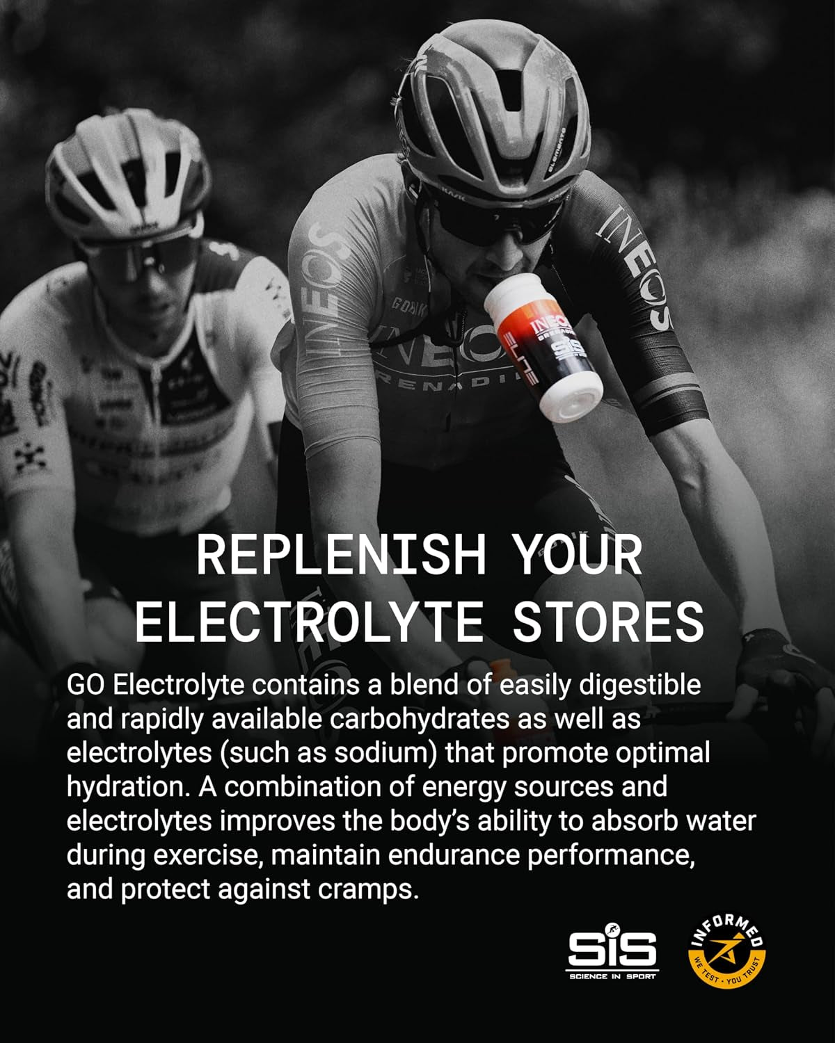 GO Electrolyte Powder, Lemon & Lime, 1.6 Kg | Advanced Electrolyte Formula, 4 Key Electrolytes, Sports Hydration & Fast-Acting Energy, 36G Carbohydrates per Serving