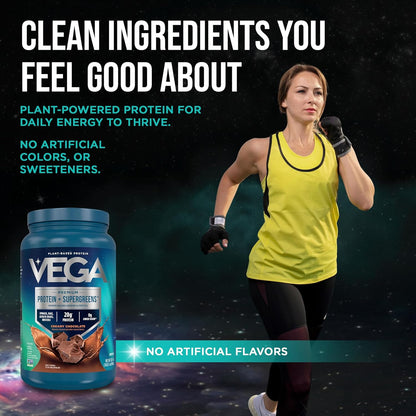 Premium Protein + Supergreens, Chocolate – 20G n Protein, Dairy & Gluten Free, 28.8 Oz (25 Servings)
